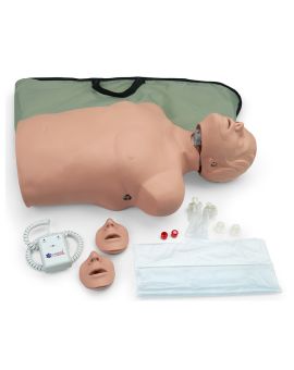 Brad VTA torso CPR manikin laying down pictured with carry bag and accessories